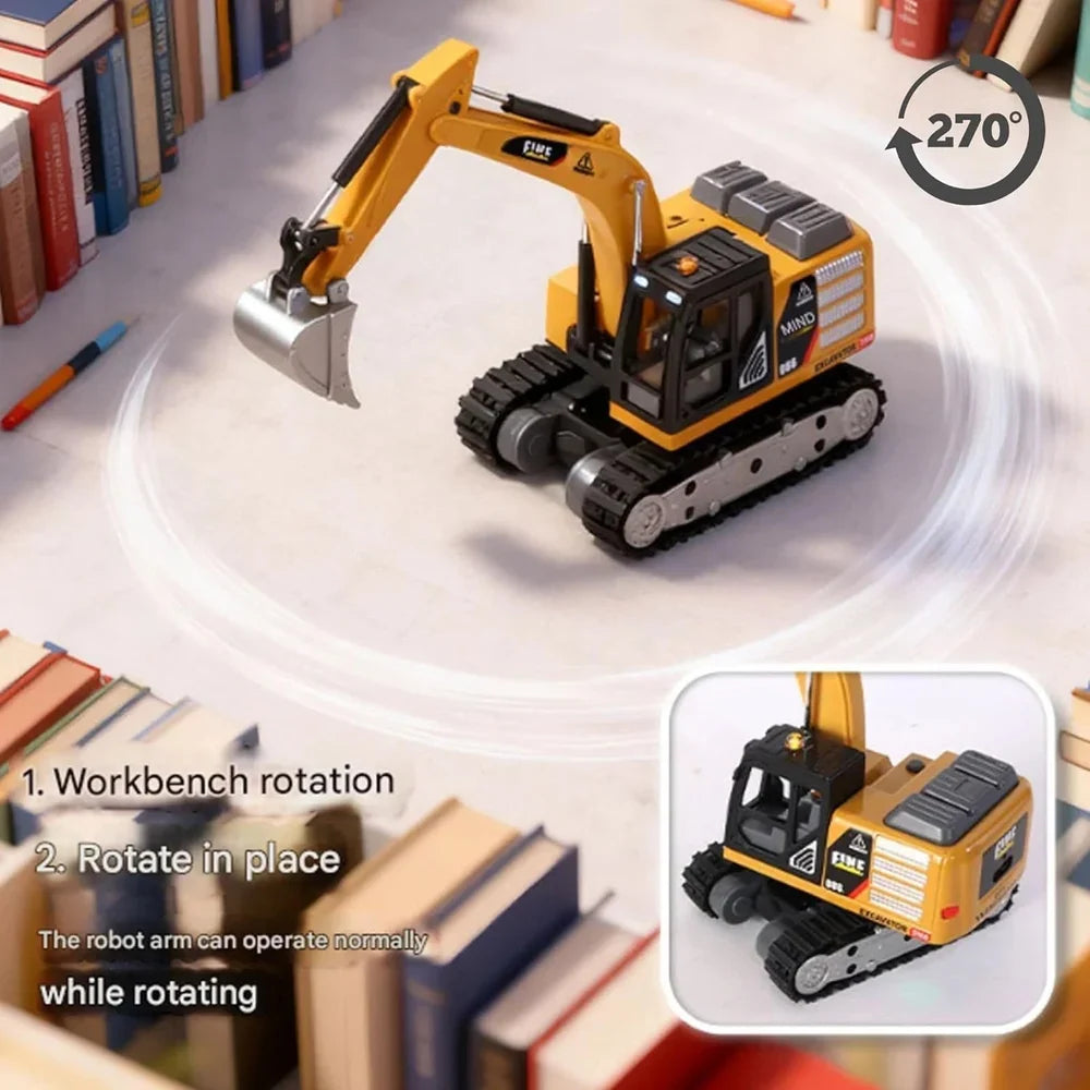 Mini RC Excavator Toy 1/64 Scale Construction Vehicle