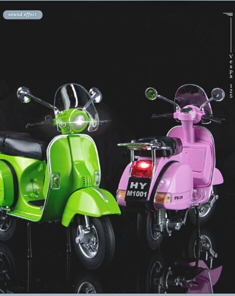 BEAUTY HUB VESPA 125 MOTORCYCLE MODEL, ALLOY MATERIAL, SIMULATED RETRO MOTORCYCLE, LITTLE SHEEP SCOOTER, BOXED COLLECTION DISPLAY (COLOR : MULTI)