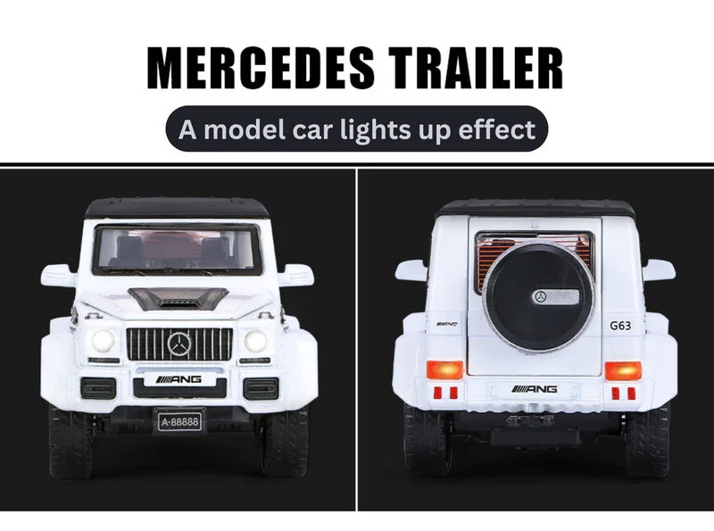 Mercedes-benz G63 Pick-up Trailer 1:24 Diecast Scale Model Car