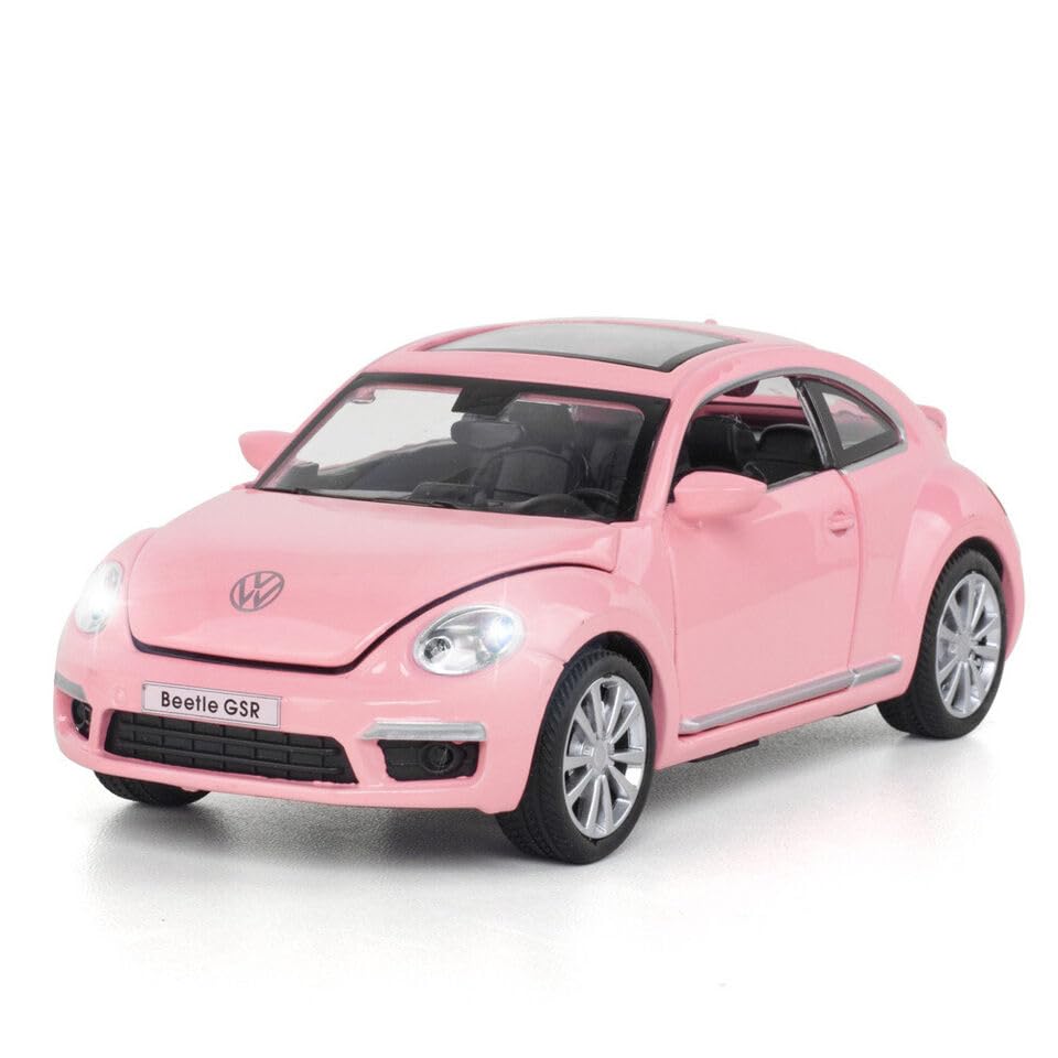 VOLKSWAGEN BEETLE 1:32 DIECAST METAL PULLBACK TOY CAR WITH OPENABLE DOORS & LIGHT, MUSIC BOYS CAR FOR KIDS BEST TOYS GIFTS TOYS FOR KIDS [SIZE:-14.7CM*6.9CM*5CM]【 MULTICOLOR 】