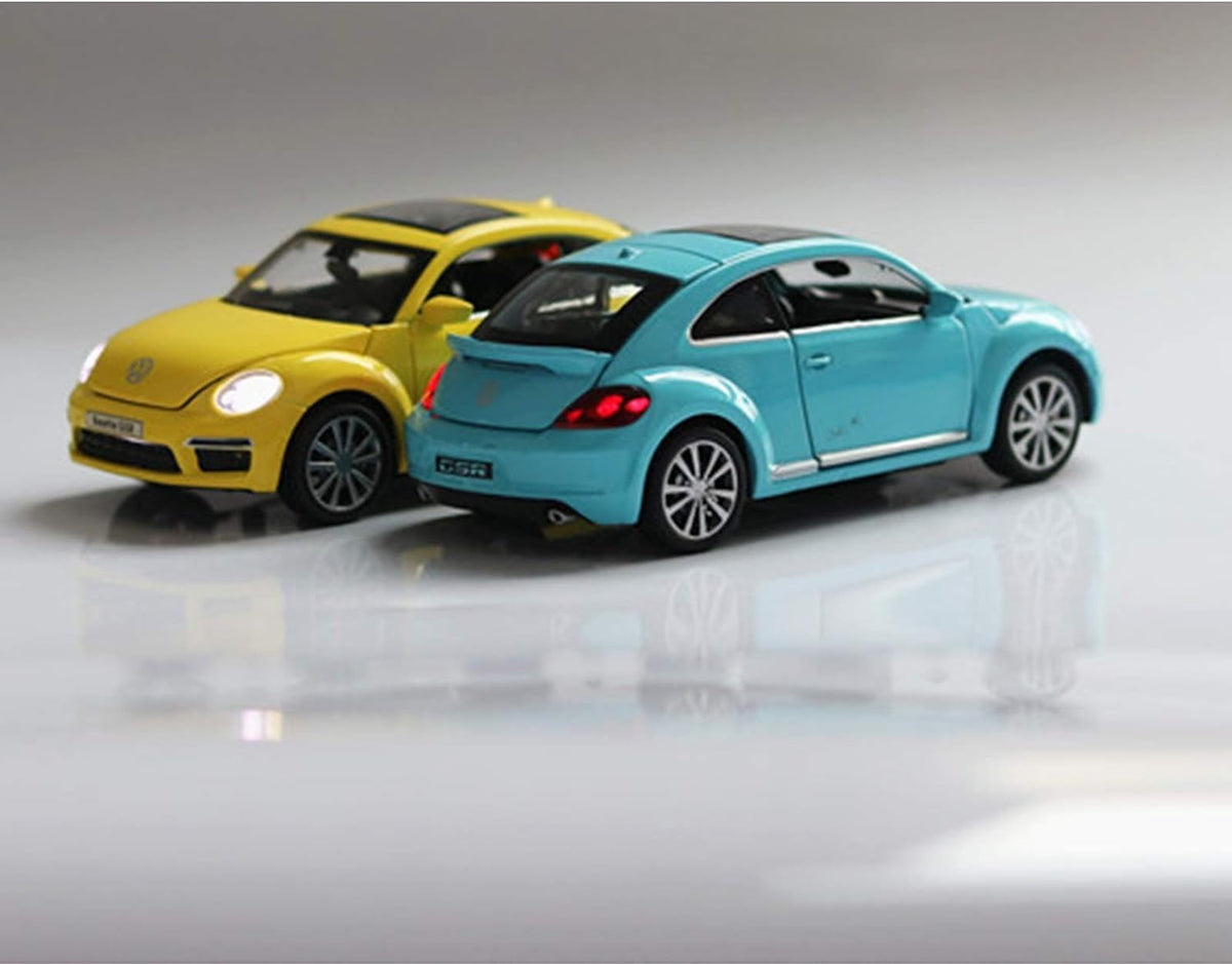 VOLKSWAGEN BEETLE 1:32 DIECAST METAL PULLBACK TOY CAR WITH OPENABLE DOORS & LIGHT, MUSIC BOYS CAR FOR KIDS BEST TOYS GIFTS TOYS FOR KIDS [SIZE:-14.7CM*6.9CM*5CM]【 MULTICOLOR 】