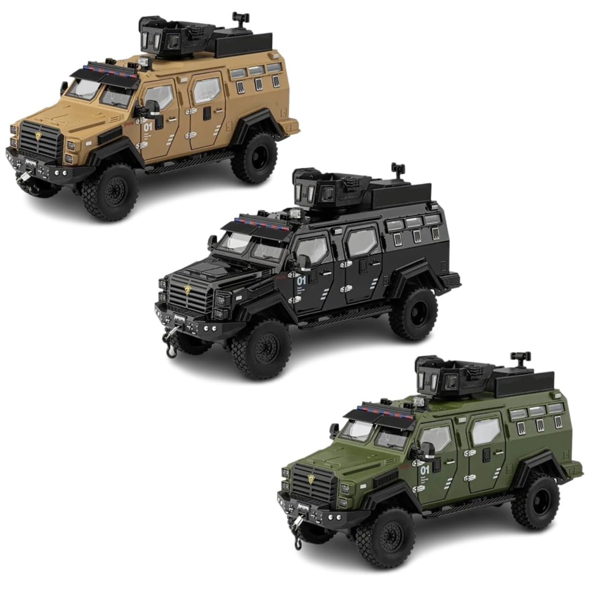 Armored SWAT Military Truck 1:24 Diecast Scale Model Car