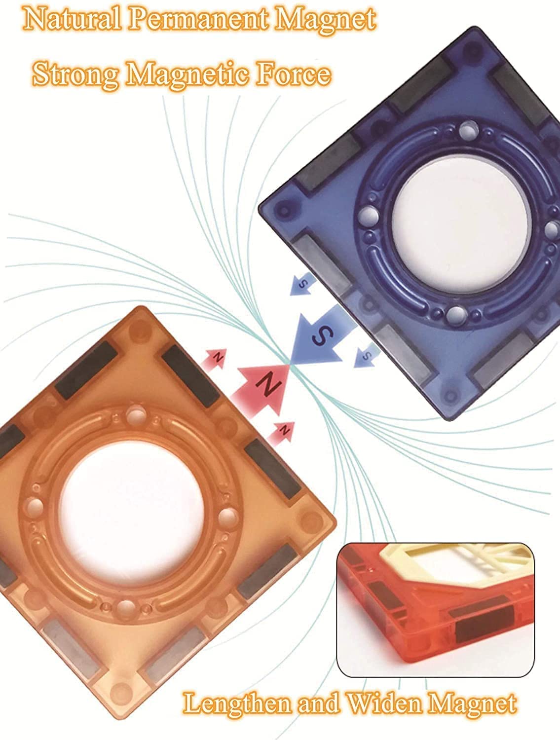 Magnetic Tiles Large Building Blocks Steam Educational Marble Run Stem Toys