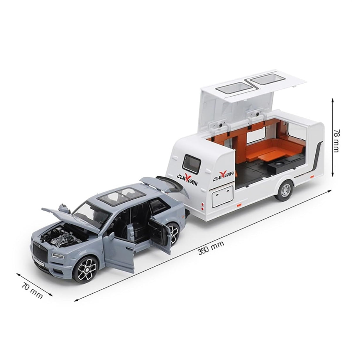 Rolls Royce Cullinan Trailer 1:24 Diecast Scale Model Car