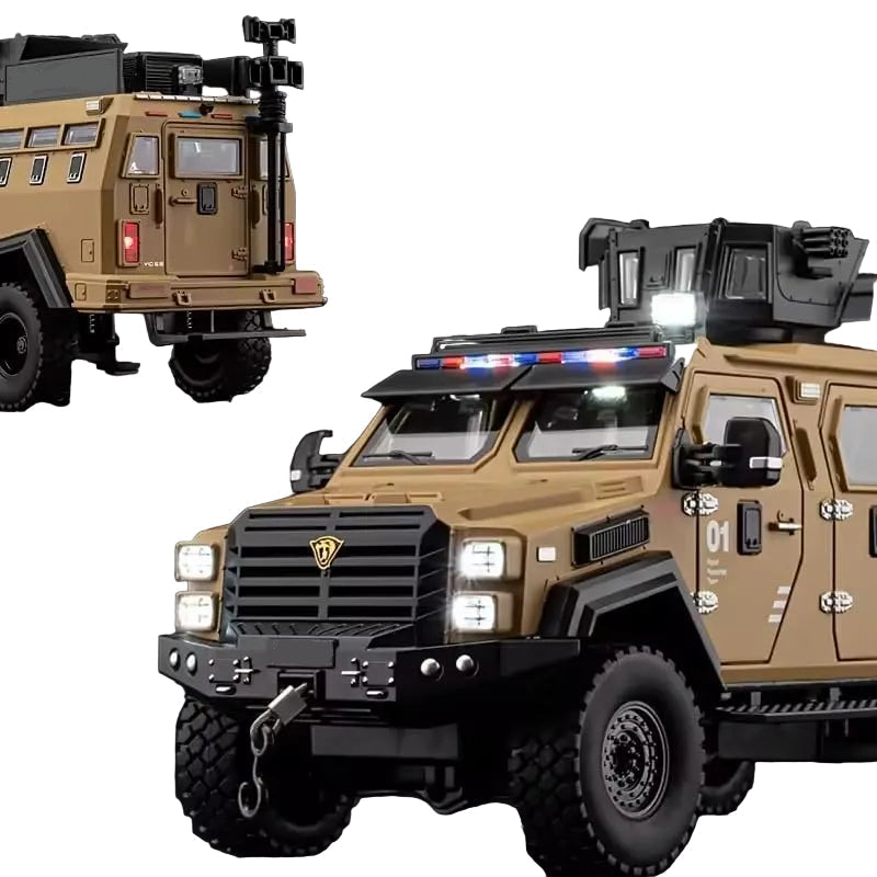 Armored SWAT Military Truck 1:24 Diecast Scale Model Car