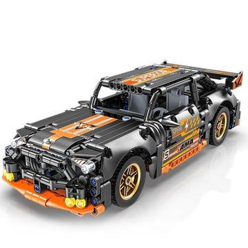 Orange Mustanhttps 1:18 Scale Racing Pull-Back Supercar Building Blocks Set |
