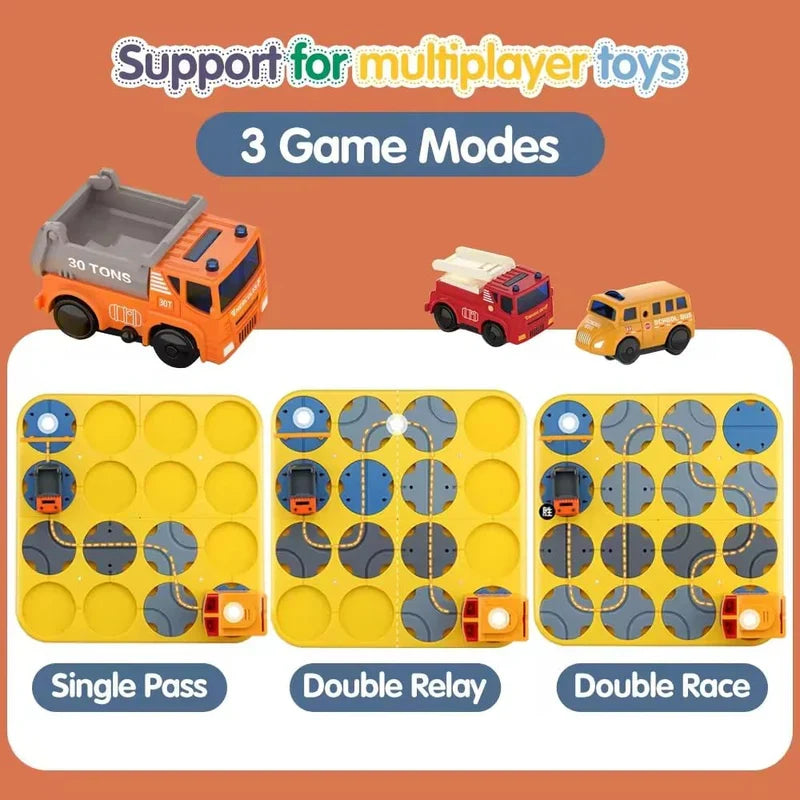 CONSTRUCTION VEHICLE DIY TRACK MAZE RACE CAR TRACK BUILDING BLOCK EDUCATIONAL TOY SET TILES DIY PLAY SET 2 LIGHT UP CAR STEM LEARNING CONSTRUCTION