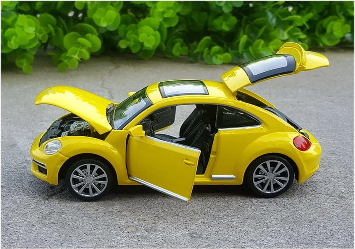 VOLKSWAGEN BEETLE 1:32 DIECAST METAL PULLBACK TOY CAR WITH OPENABLE DOORS & LIGHT, MUSIC BOYS CAR FOR KIDS BEST TOYS GIFTS TOYS FOR KIDS [SIZE:-14.7CM*6.9CM*5CM]【 MULTICOLOR 】