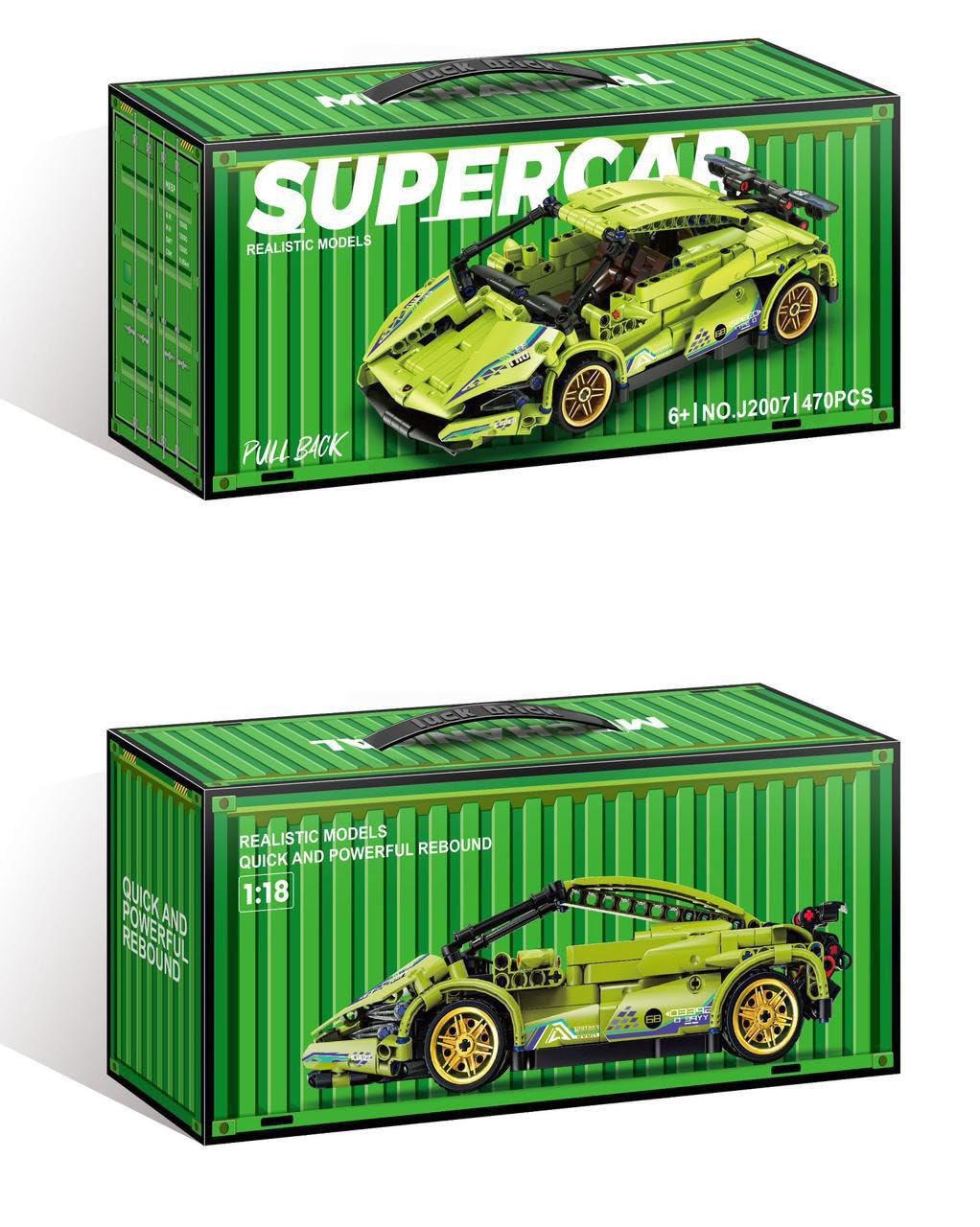 Pull Back Racing Car Building Block Set 1:18 diecast scale model