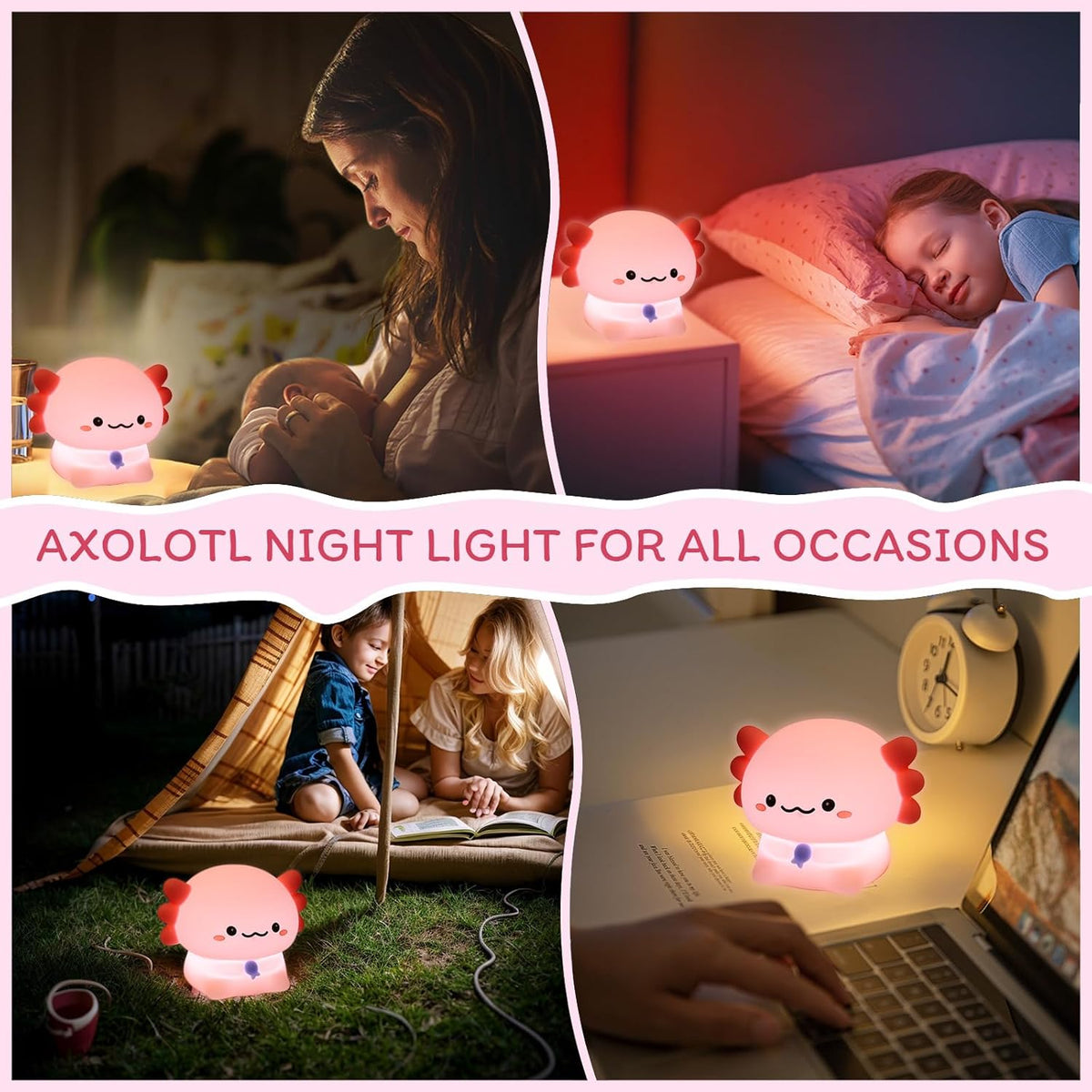 Cute Mini Silicone Baby Newt Night Light Touch Control