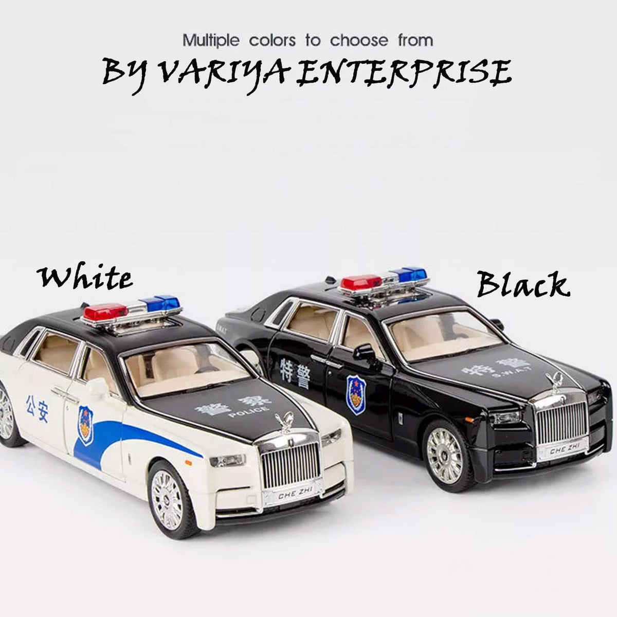 Rolls-royce Phantom Police 1:24 Diecast Scale Model Car