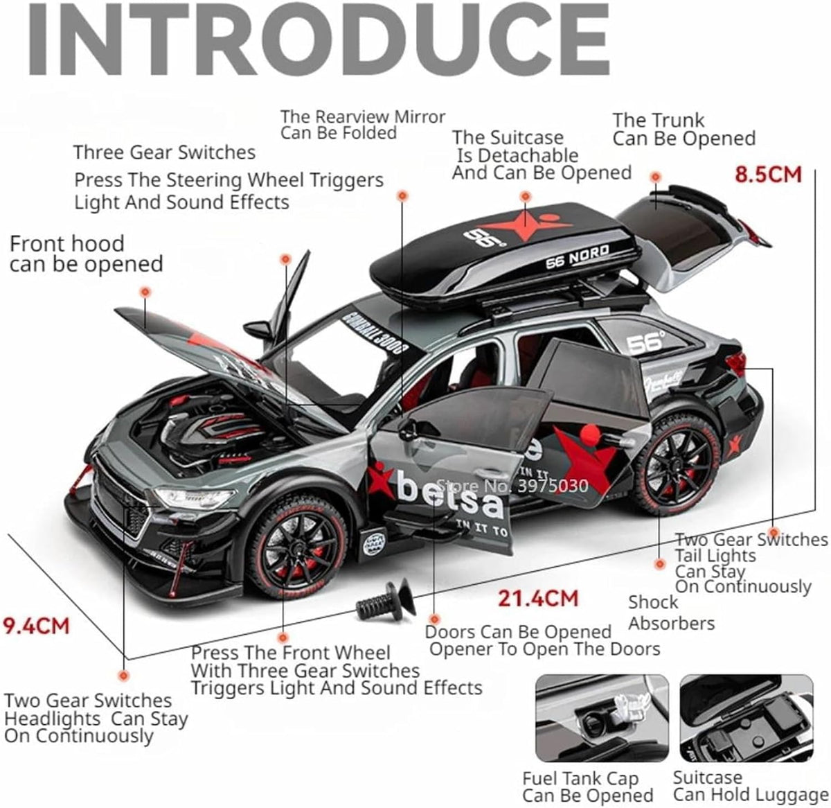 Audi Rs6 Militery 1:24 Diecast Scale Model Car