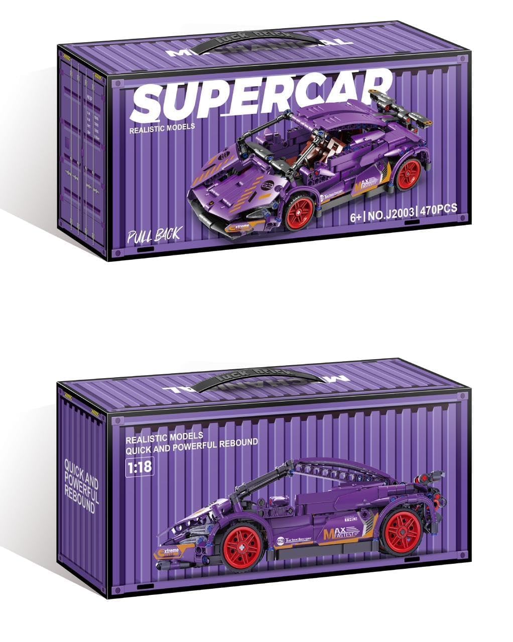 Pull Back Racing Car Building Block Set 1:18 diecast scale model