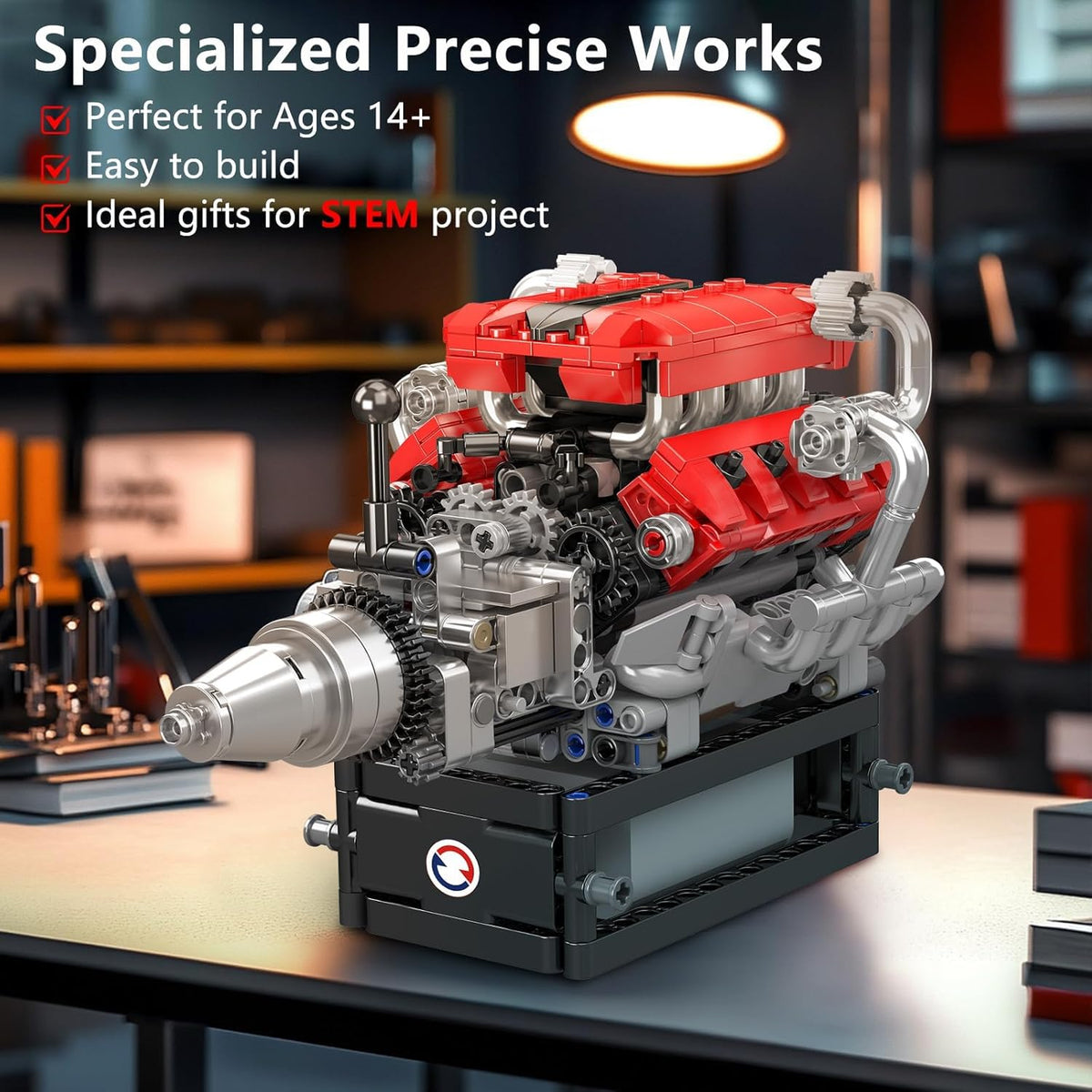 Mould King 10204 Italian V8 Engine Building Set | 750 Pcs