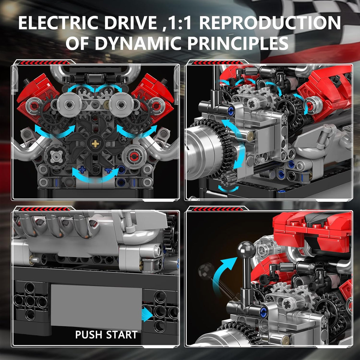 Mould King 10204 Italian V8 Engine Building Set | 750 Pcs