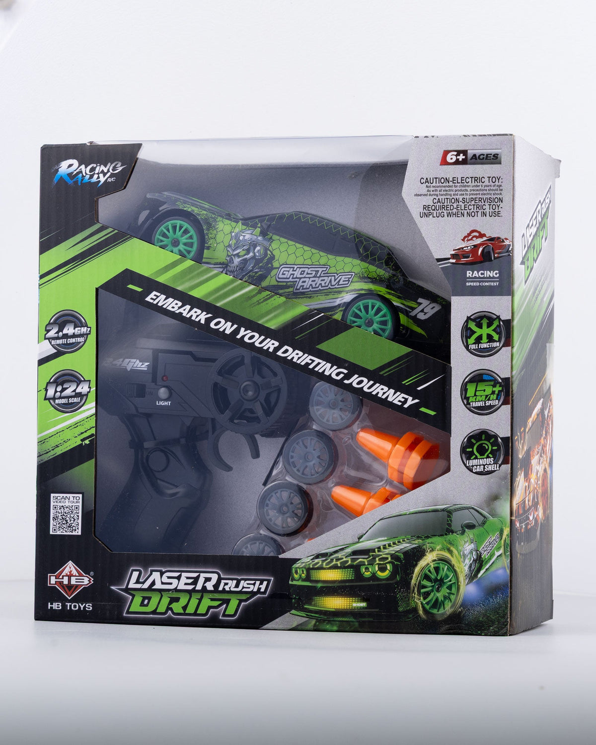 Ghost Arrive Green Edition with Drift Remote & Accessories Car 1:24 Scale