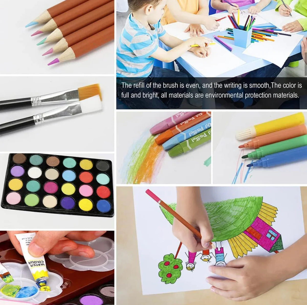 Art Supplies Set for Kids, 2 Layers Drawing Supplies 145-Piece