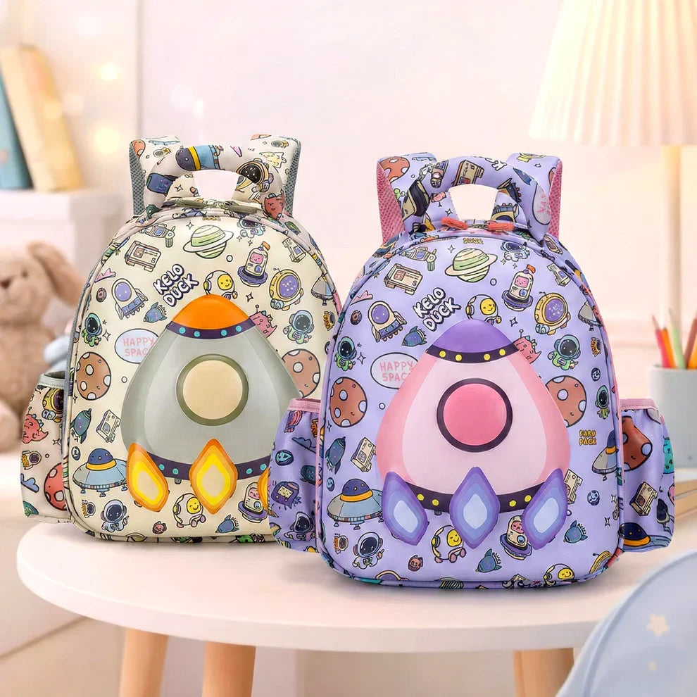 Cute 3D Rocket Romp Kids School Bag
