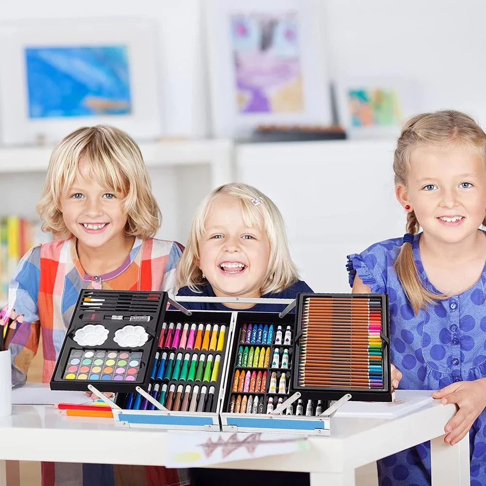 Art Supplies Set for Kids, 2 Layers Drawing Supplies 145-Piece