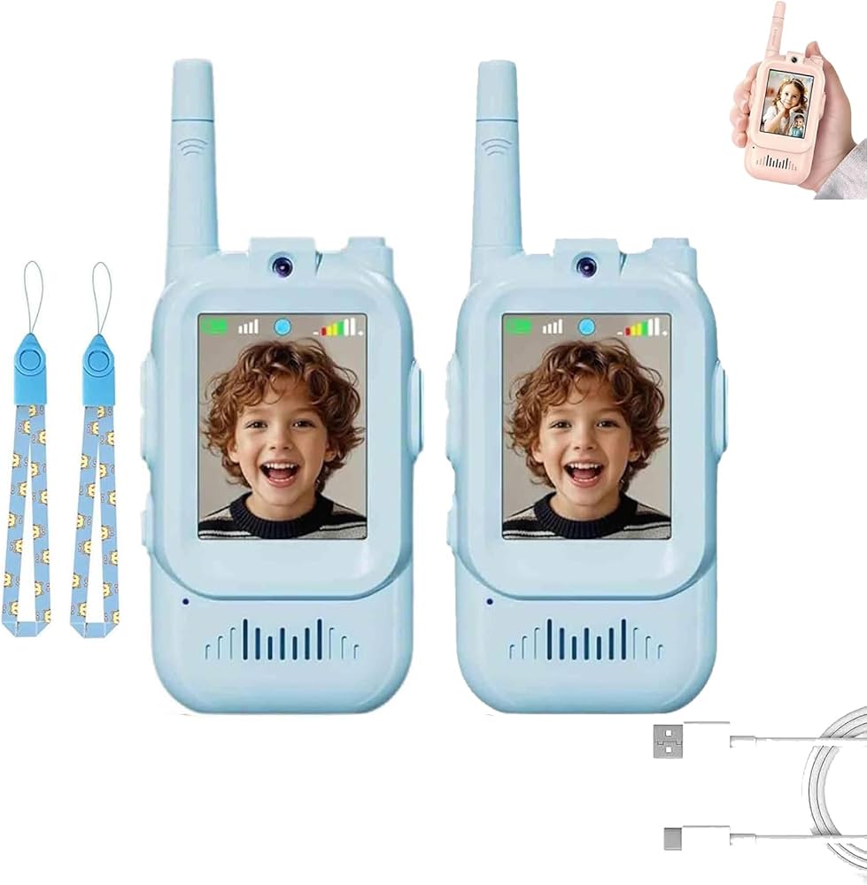 Video Walkie Talkies 2.0 | 2” Screen, Share Pic, Micro Chat, Emoji