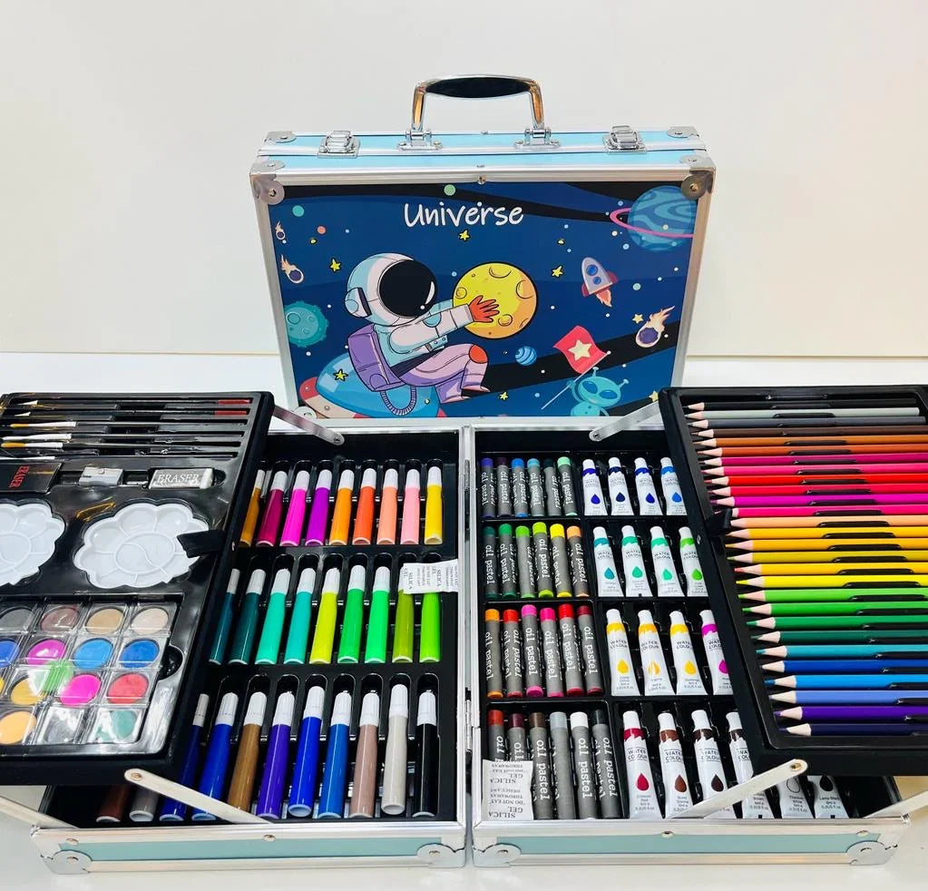 Art Supplies Set for Kids, 2 Layers Drawing Supplies 145-Piece