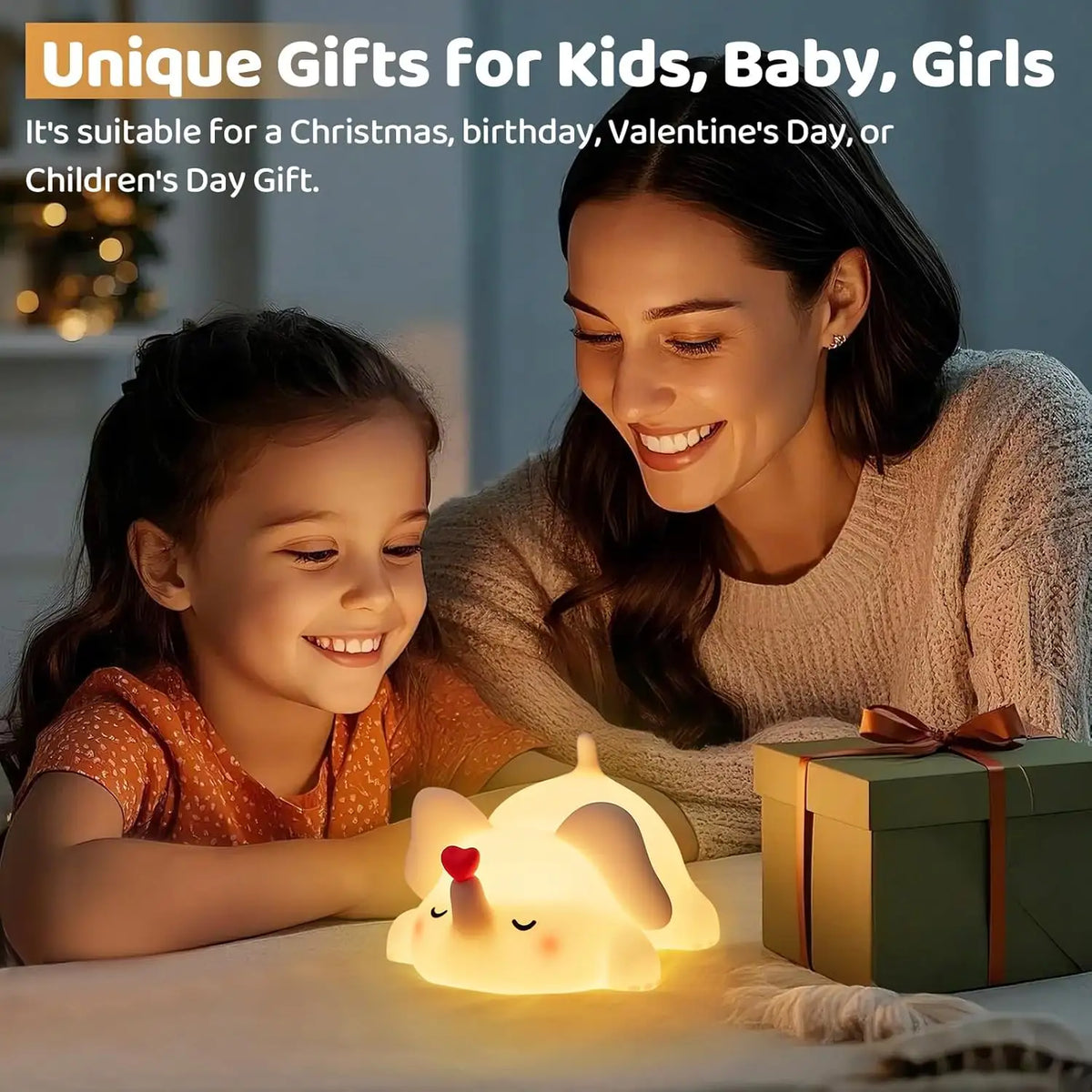 Hot Sale Touch Switch Control Cartoon Bedside Lamp Elephant Night Light
