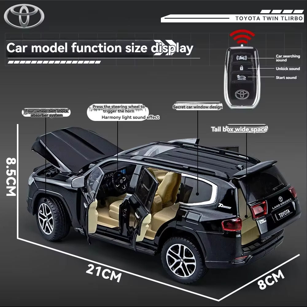 Toyota Land Cruiser LC300 1:24 with Key Remote Metal Diecast Car