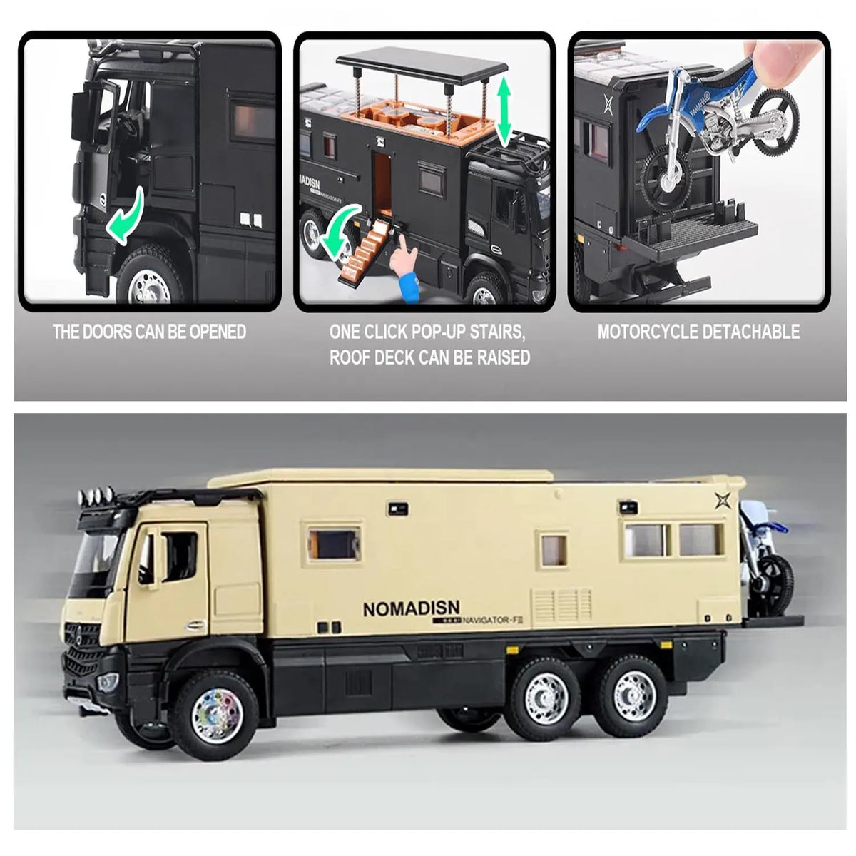 Mercedes-benz Nomadison Rv camper truck 1:24 Diecast Scale Model Car