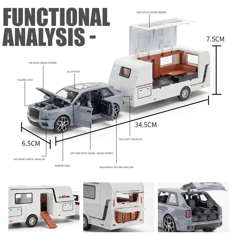 Rolls Royce Cullinan Trailer 1:24 Diecast Scale Model Car