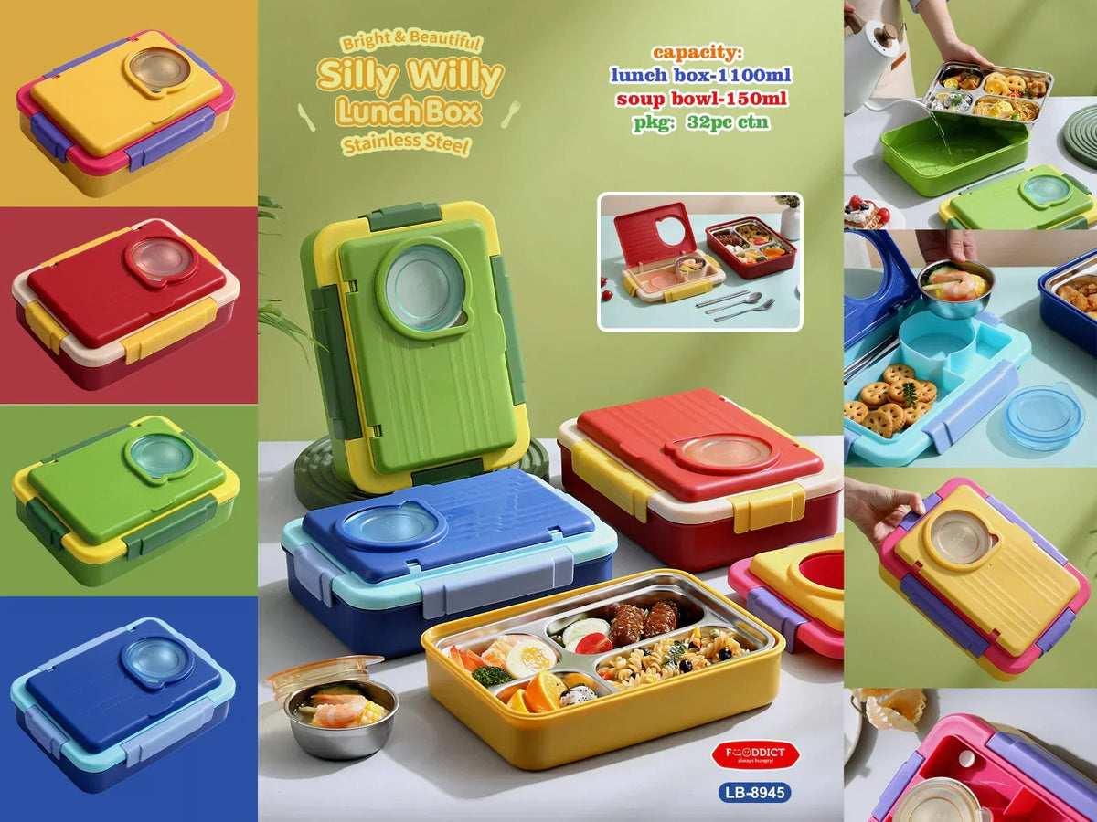 8 Compartments Silly Willy Lunchbox