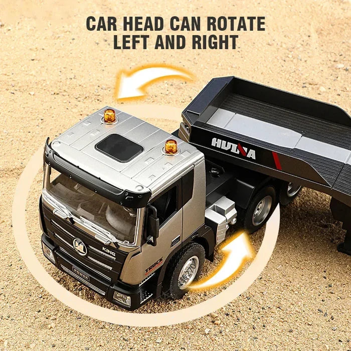 Huina 1318 1:18 RC Tractor Truck 9CH Remote Control with Flatbed Trailer
