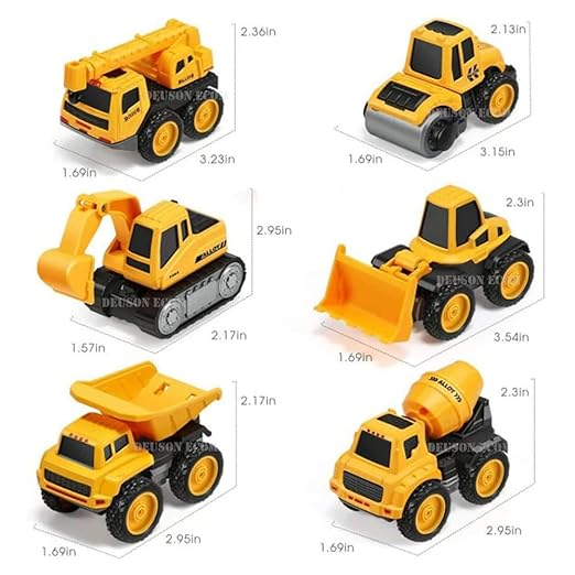 KYARA TOYS 6-piece metal engineering construction vehicle toy set