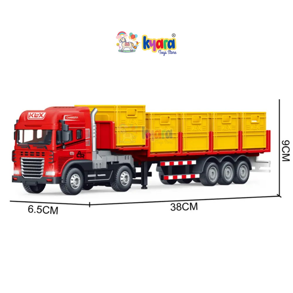 KYARA TOYS 1:24 Scale Diecast Truck and Trailer Set