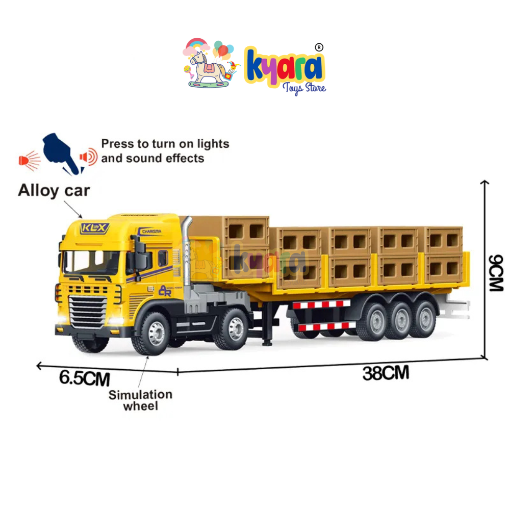 KYARA TOYS 1:24 Scale Diecast Truck and Trailer Set