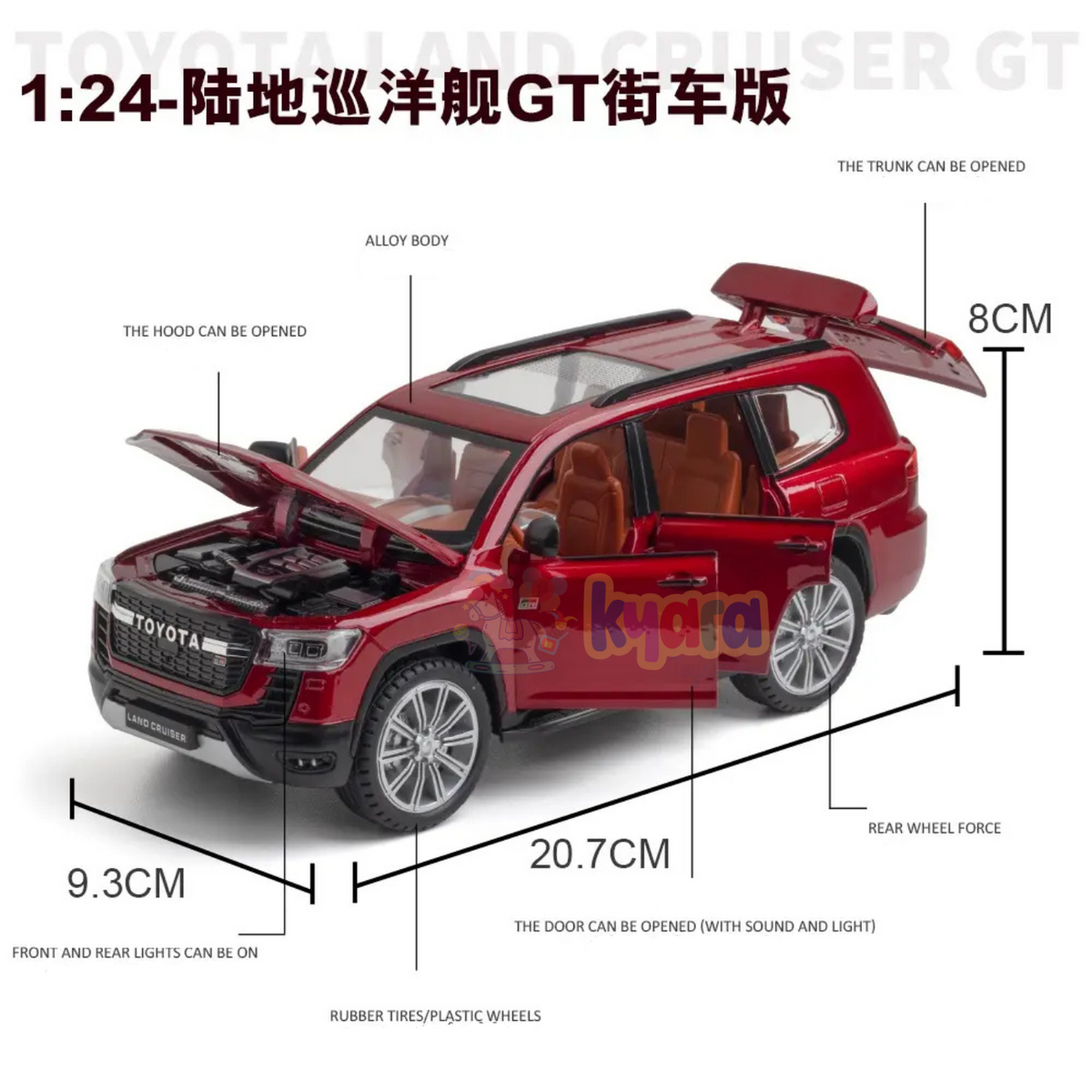Toyota Land Cruiser GR 1:24 Diecast Scale Model Car