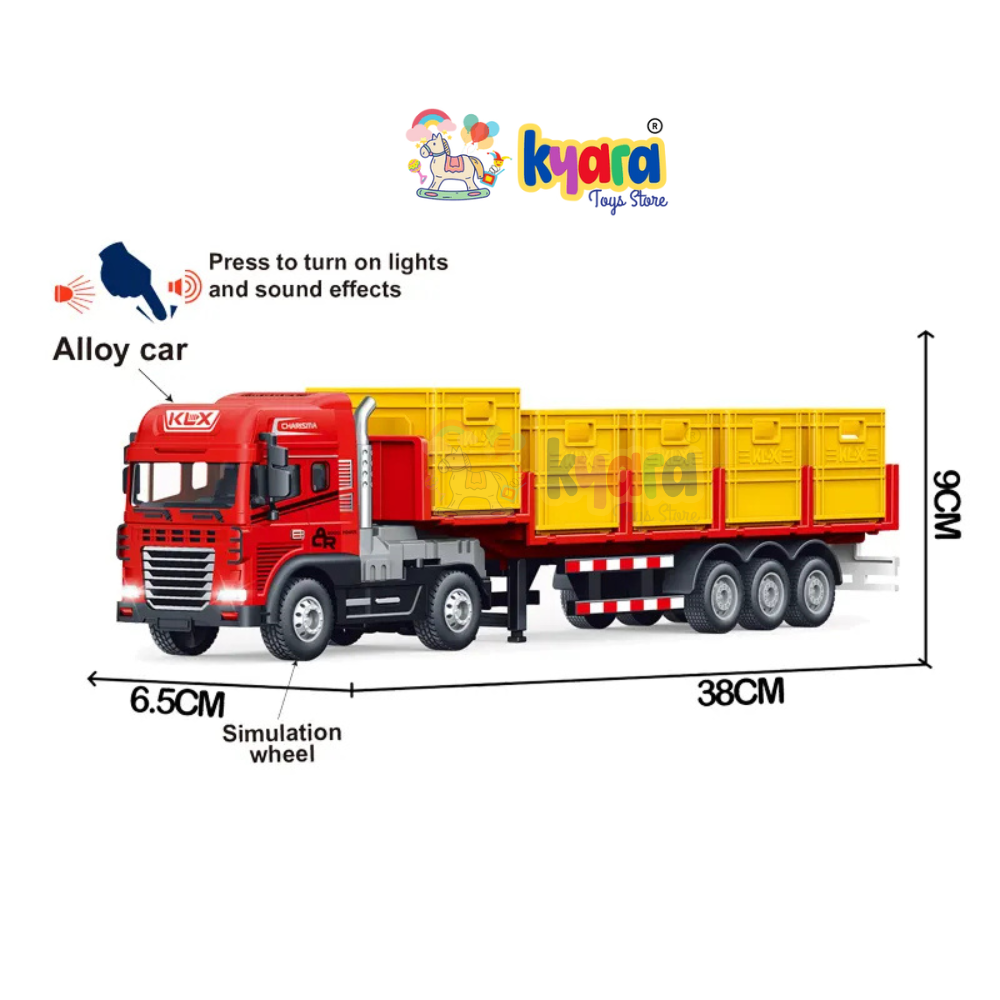 KYARA TOYS 1:24 Scale Diecast Truck and Trailer Set
