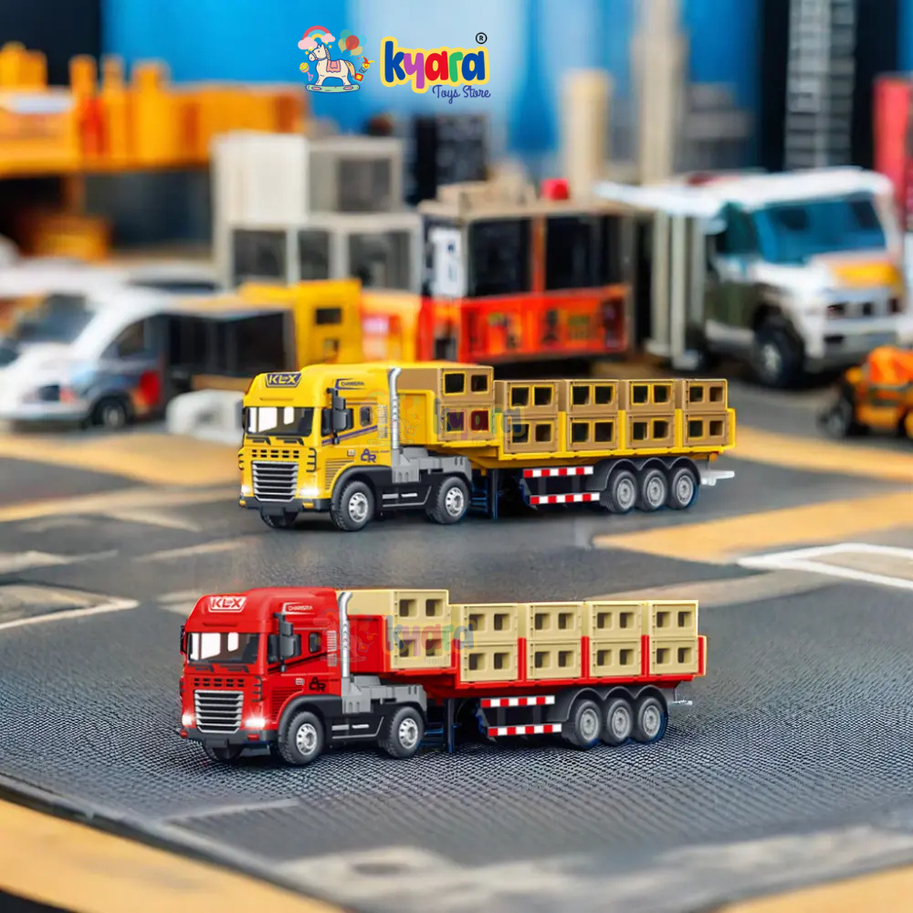 KYARA TOYS 1:24 Scale Diecast Truck and Trailer Set