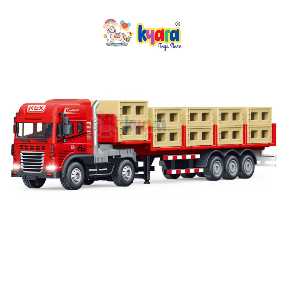 KYARA TOYS 1:24 Scale Diecast Truck and Trailer Set