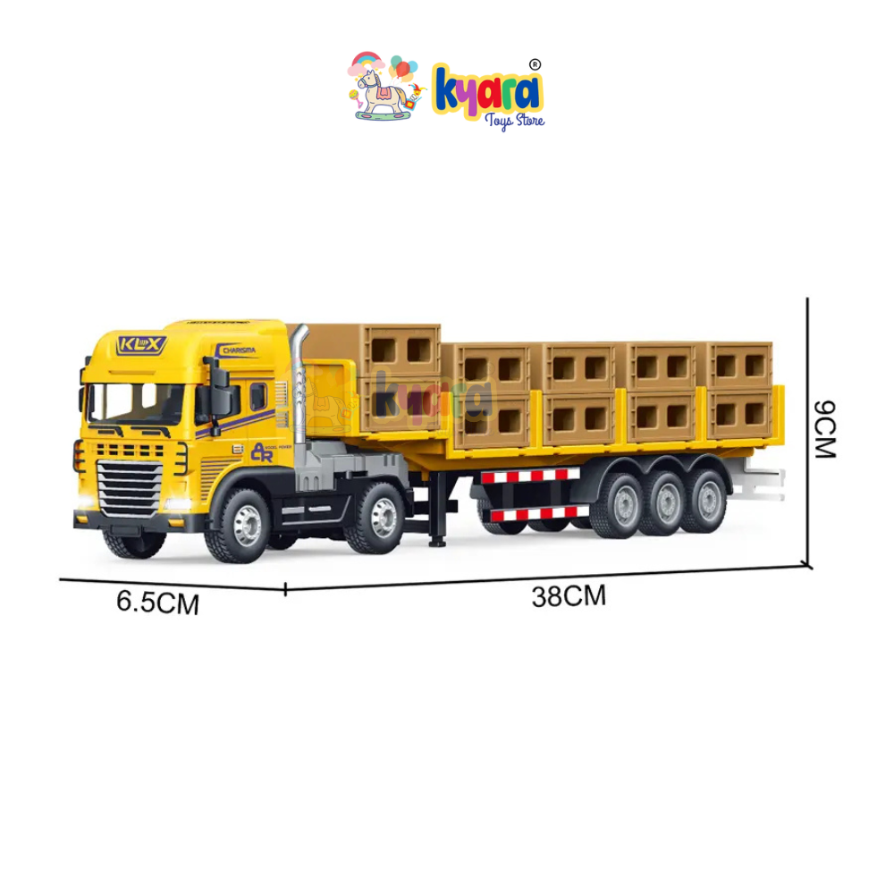 KYARA TOYS 1:24 Scale Diecast Truck and Trailer Set