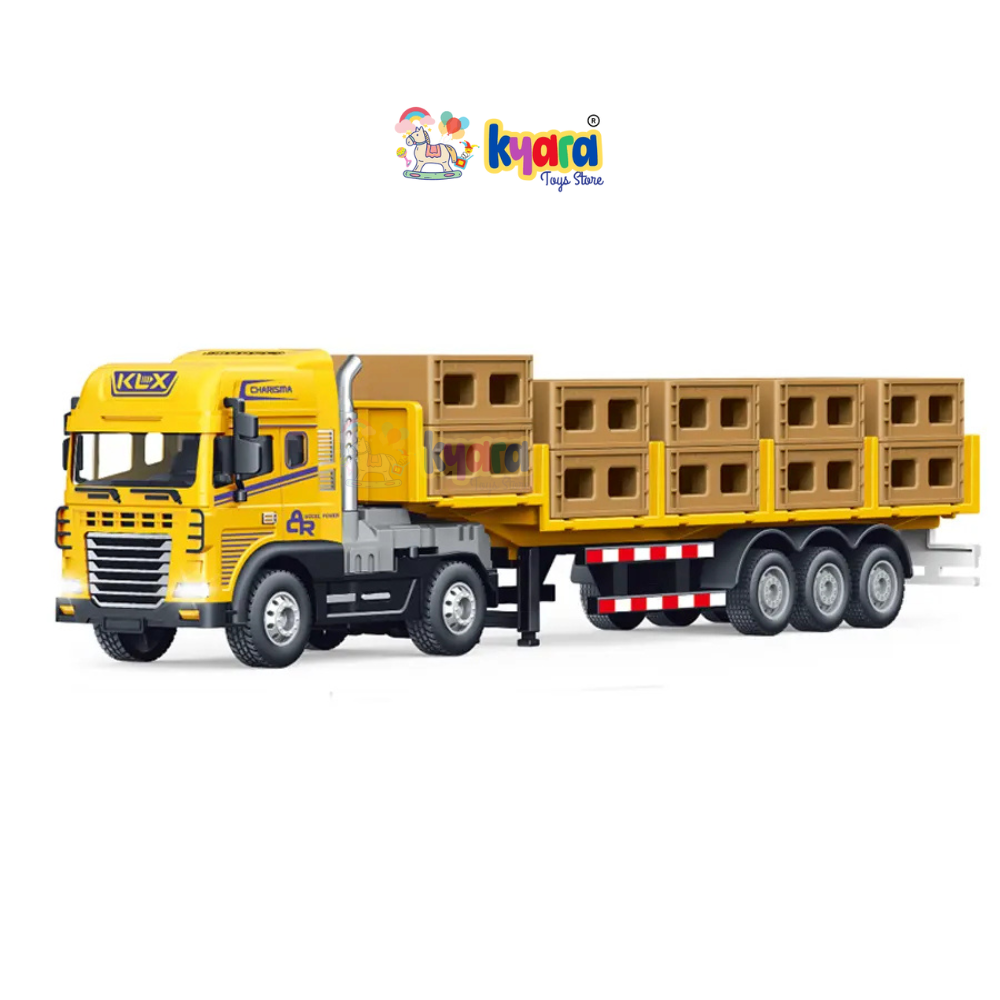 KYARA TOYS 1:24 Scale Diecast Truck and Trailer Set