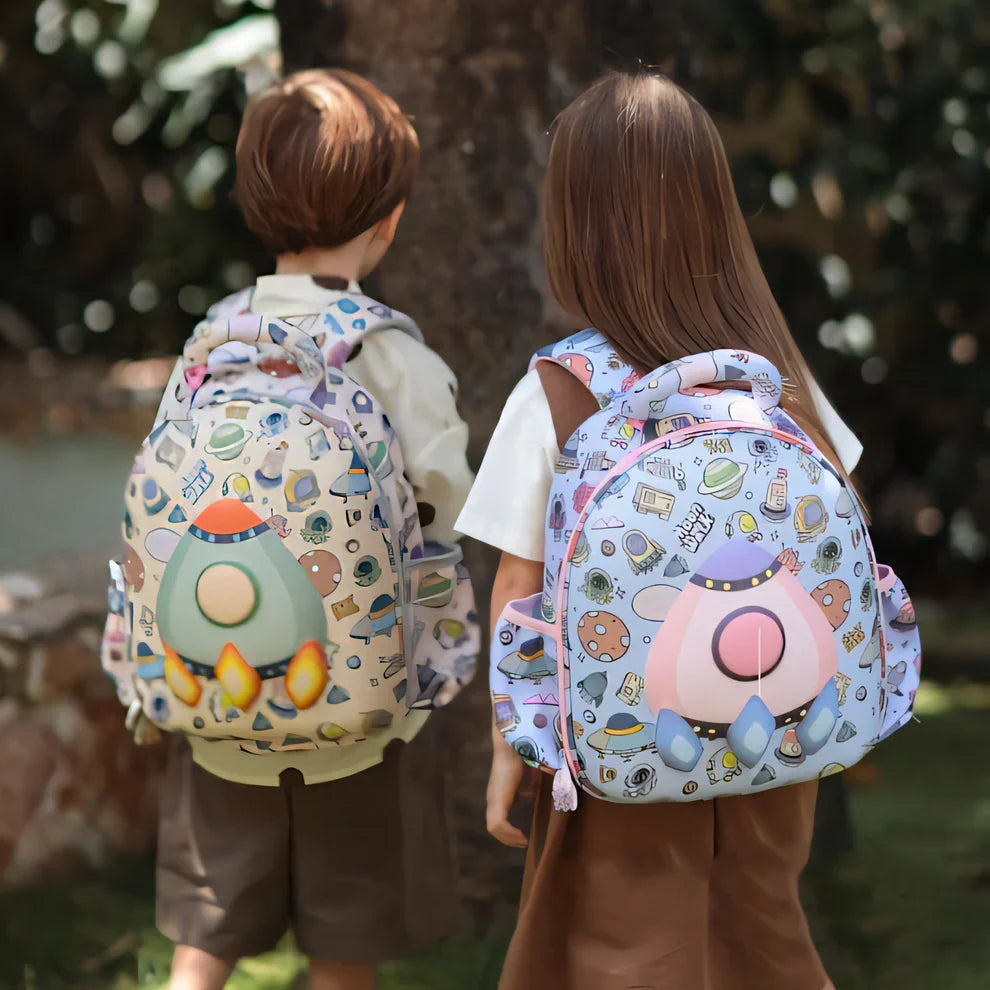 Cute 3D Rocket Romp Kids School Bag