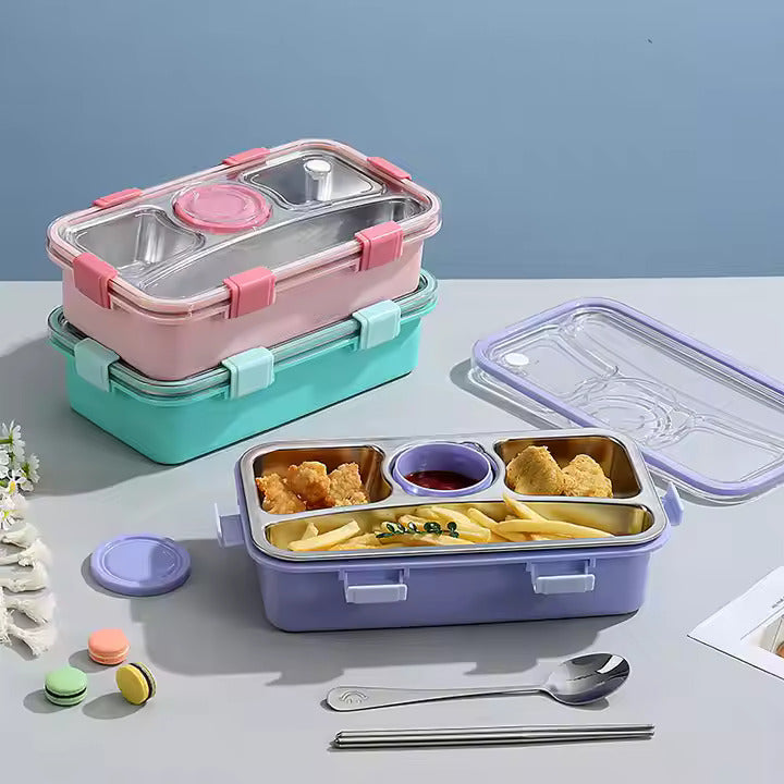 4 Compartment Airtight Tiffin Box With Bowl