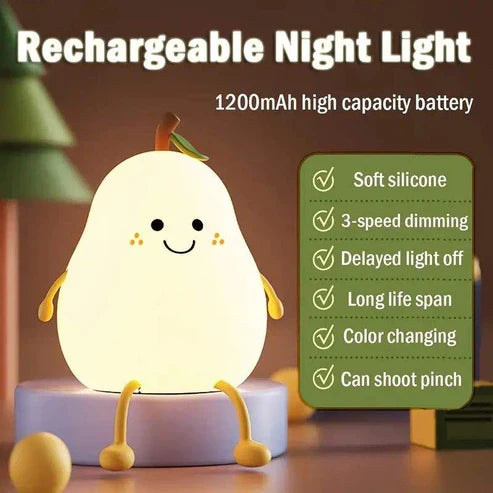 Cute Smile Pear Shape Night Light Lamp